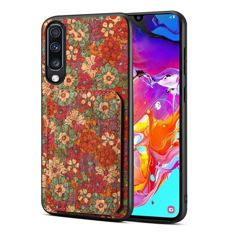 

For Samsung Galaxy A70 Dual Card Slot Holder Phone Case(Summer Red)