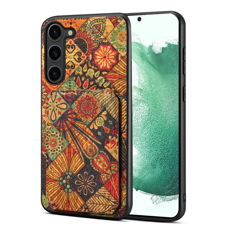 

For Samsung Galaxy S22 5G Dual Card Slot Holder Phone Case(Autumn Yellow)