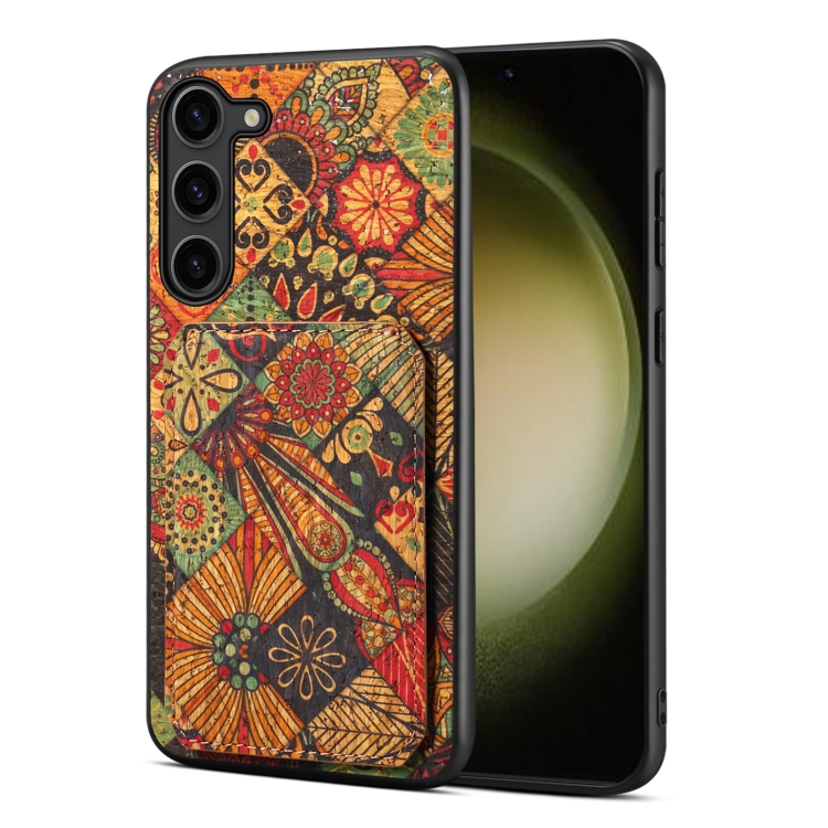 

For Samsung Galaxy S23 5G Dual Card Slot Holder Phone Case(Autumn Yellow)