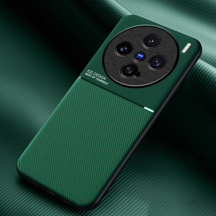 

For vivo X200 Pro mini Classic Tilt Strip Grain Magnetic PC Hybrid TPU Phone Case(Green)