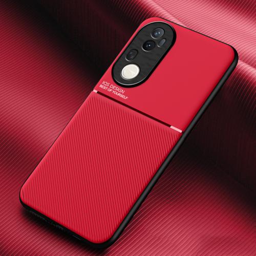 

For vivo S20 Pro Classic Tilt Strip Grain Magnetic PC Hybrid TPU Phone Case(Red)