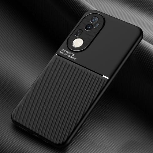 

For vivo S20 Pro Classic Tilt Strip Grain Magnetic PC Hybrid TPU Phone Case(Black)