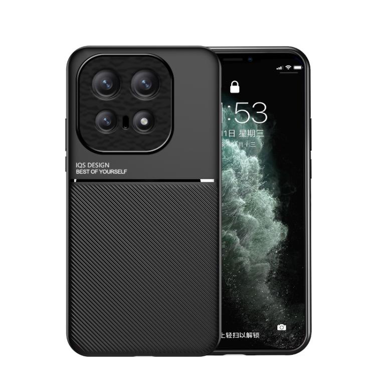 

For vivo iQOO 15 Classic Tilt Strip Grain Magnetic PC Hybrid TPU Phone Case(Black)