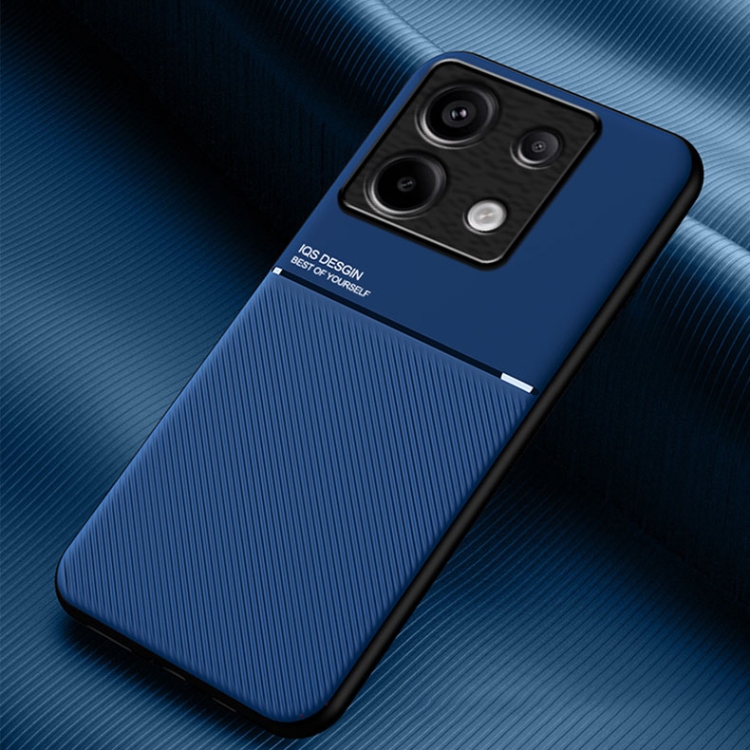 

For Xiaomi Redmi Note 13 Pro 5G Classic Tilt Strip Grain Magnetic Shockproof PC + TPU Phone Case(Blue)
