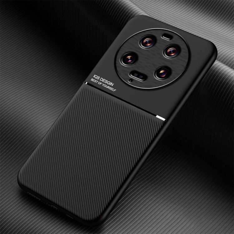 

For Xiaomi 13 Ultra Classic Tilt Strip Grain Magnetic Shockproof PC + TPU Phone Case(Black)