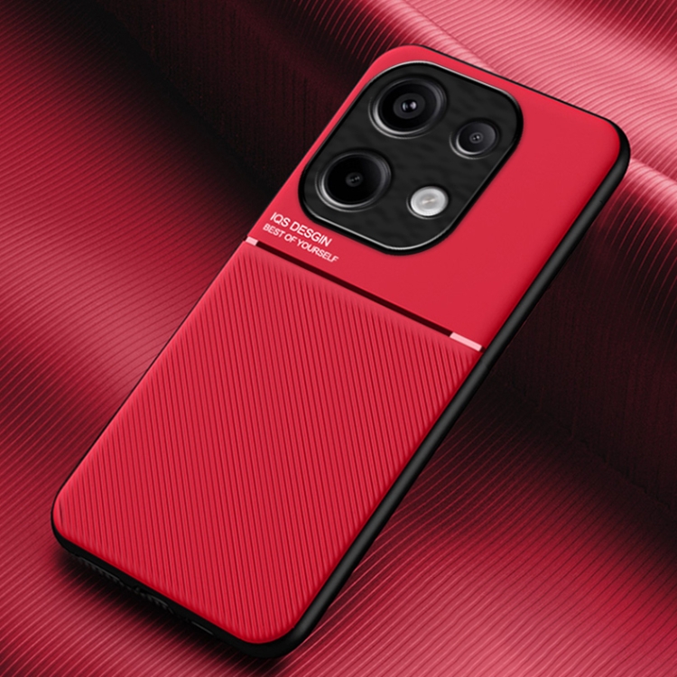 

For Xiaomi Redmi Note 13 Pro 4G Classic Tilt Strip Grain Magnetic Shockproof PC + TPU Phone Case(Red)
