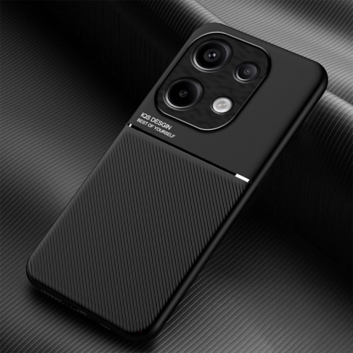 

For Xiaomi Redmi Note 13 Pro 4G Classic Tilt Strip Grain Magnetic Shockproof PC + TPU Phone Case(Black)