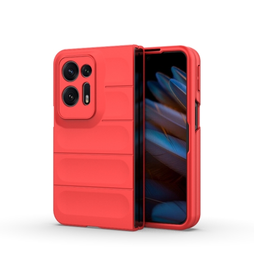 

For OPPO Find N2 Magic Shield Fold PC Shockproof Phone Case(Red)