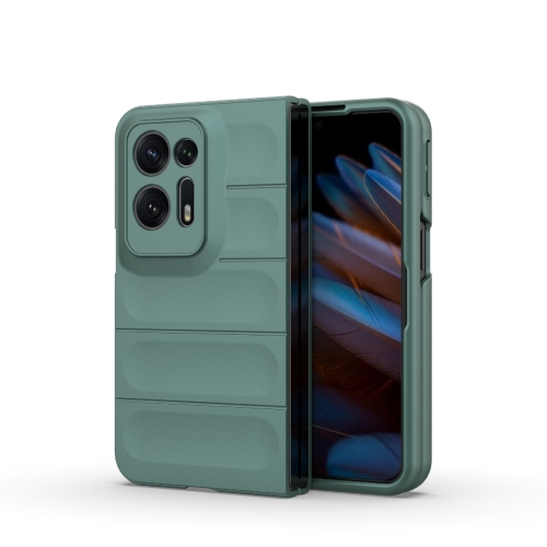 

For OPPO Find N2 Magic Shield Fold PC Shockproof Phone Case(Dark Green)