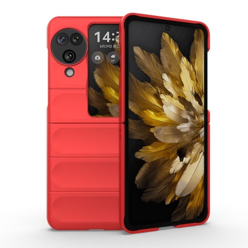 

For OPPO Find N3 Flip Magic Shield Fold PC Shockproof Phone Case(Red)