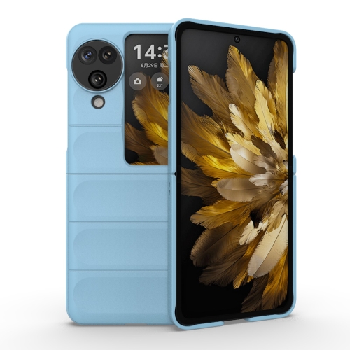 

For OPPO Find N3 Flip Magic Shield Fold PC Shockproof Phone Case(Light Blue)