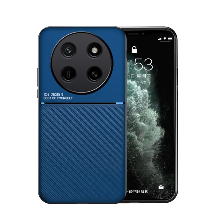 For Honor X80 Pro Max 5G Classic Tilt Strip Grain Magnetic PC Hybrid TPU Phone Case(Blue)