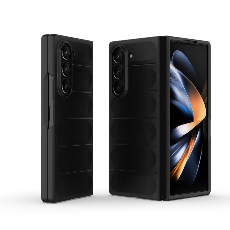 

For Samsung Galaxy Z Fold6 Magic Shield Fold PC Shockproof Phone Case(Black)