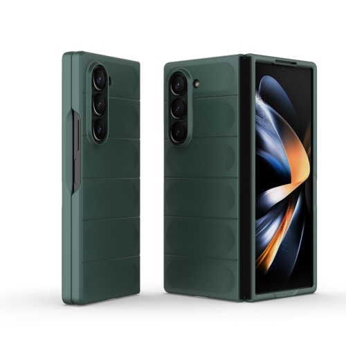 

For Samsung Galaxy Z Fold6 Magic Shield Fold PC Shockproof Phone Case(Dark Green)