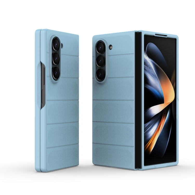 

For Samsung Galaxy Z Fold6 Magic Shield Fold PC Shockproof Phone Case(Light Blue)