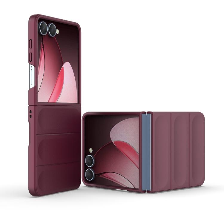 

For Samsung Galaxy Z Flip7 5G Magic Shield Fold PC Shockproof Phone Case(Wine Red)