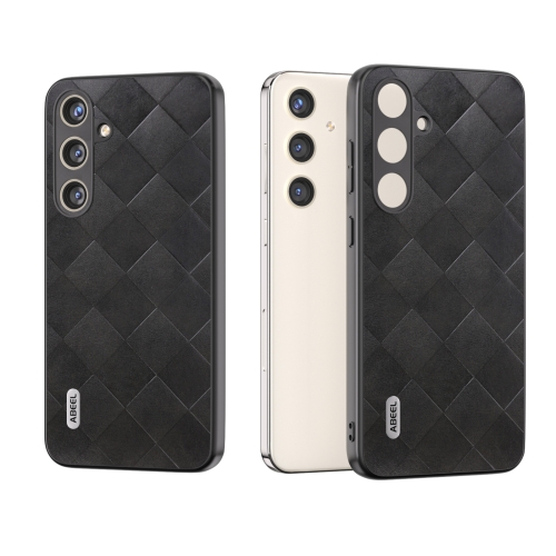 

For Samsung Galaxy S24 5G ABEEL Weave Plaid PU Phone Case(Black)