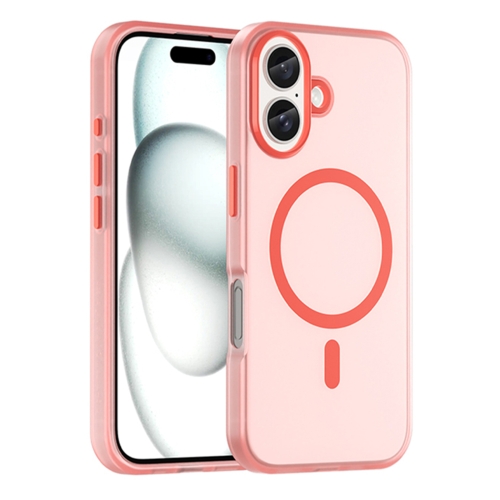 

For iPhone 16 Plus MagSafe Frosted Translucent TPU + PC Full Coverage Phone Case(Red)