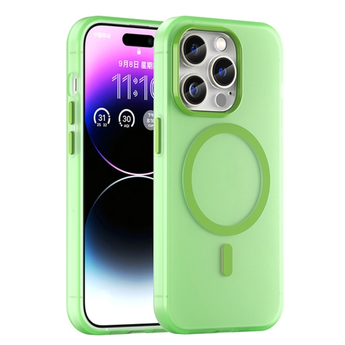 

For iPhone 14 Pro Max MagSafe Frosted Translucent TPU + PC Full Coverage Phone Case(Green)