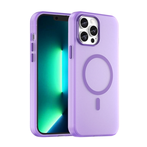 

For iPhone 13 Pro Max MagSafe Frosted Translucent TPU + PC Full Coverage Phone Case(Dark Purple)