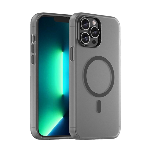 

For iPhone 12 Pro Max MagSafe Frosted Translucent TPU + PC Full Coverage Phone Case(Black)