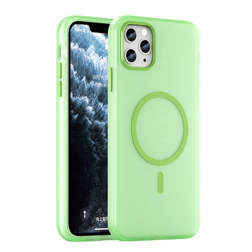 

For iPhone 11 Pro Max MagSafe Frosted Translucent TPU + PC Full Coverage Phone Case(Green)