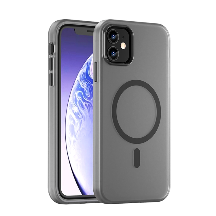 

For iPhone 11 MagSafe Frosted Translucent TPU + PC Full Coverage Phone Case(Black)