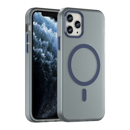 

For iPhone 11 Pro MagSafe Frosted Translucent TPU + PC Full Coverage Phone Case(Dark Blue)