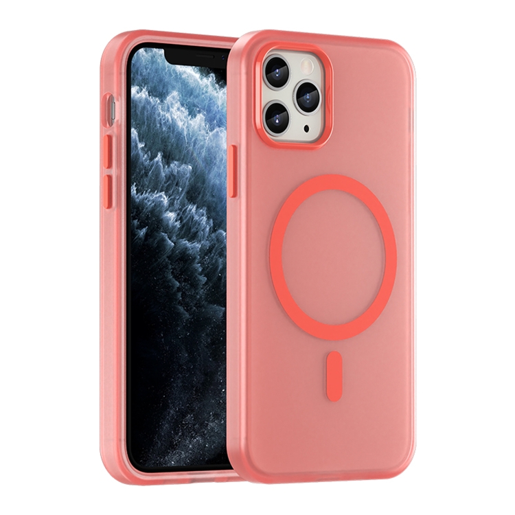 

For iPhone 11 Pro MagSafe Frosted Translucent TPU + PC Full Coverage Phone Case(Red)