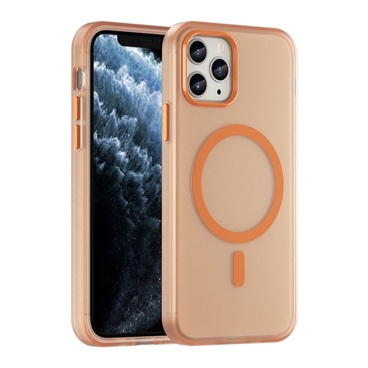 

For iPhone 11 Pro MagSafe Frosted Translucent TPU + PC Full Coverage Phone Case(Orange)