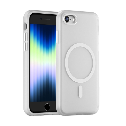 

For iPhone SE 2022 / 2020 / 8 MagSafe Frosted Translucent TPU + PC Full Coverage Phone Case(White)