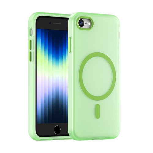 

For iPhone SE 2022 / 2020 / 8 MagSafe Frosted Translucent TPU + PC Full Coverage Phone Case(Green)