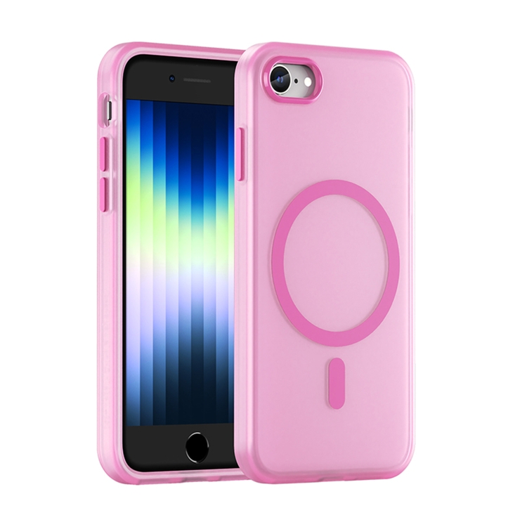 

For iPhone SE 2022 / 2020 / 8 MagSafe Frosted Translucent TPU + PC Full Coverage Phone Case(Pink)