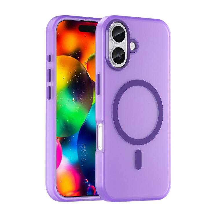 

For iPhone 17 MagSafe Frosted Translucent TPU + PC Full Coverage Phone Case(Dark Purple)