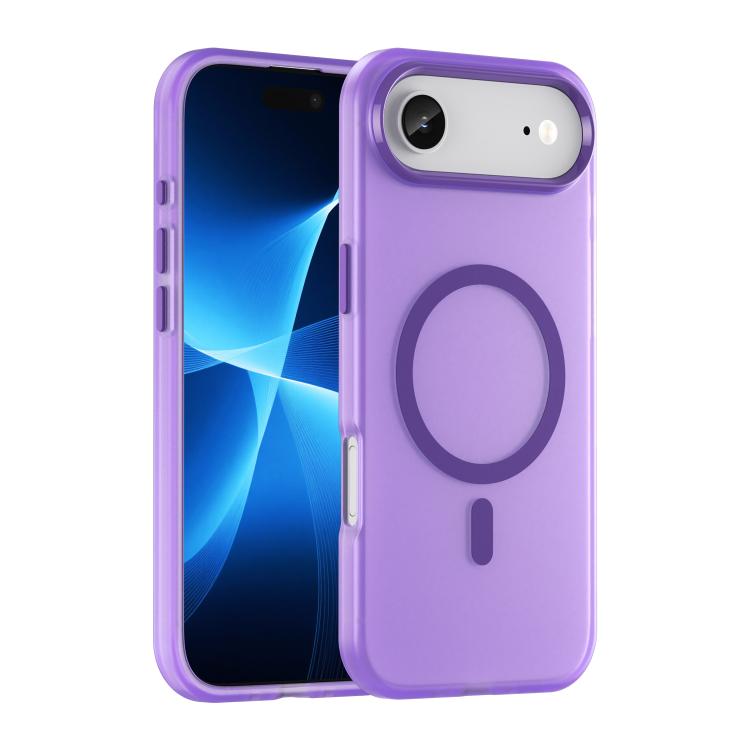 

For iPhone 17 Air MagSafe Frosted Translucent TPU + PC Full Coverage Phone Case(Dark Purple)