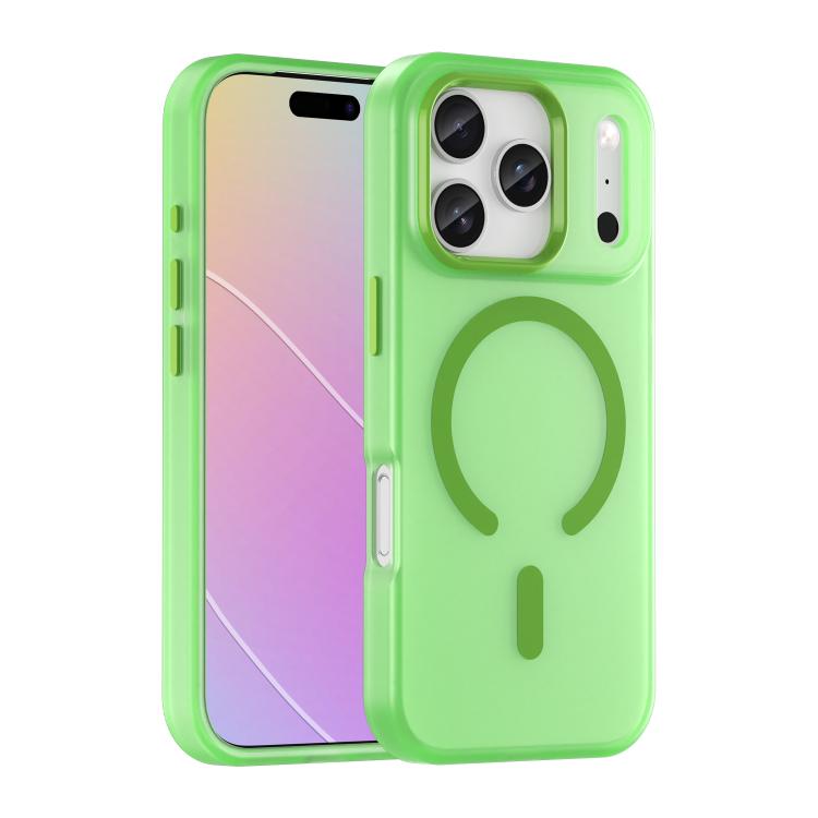 

For iPhone 17 Pro MagSafe Frosted Translucent TPU + PC Full Coverage Phone Case(Green)