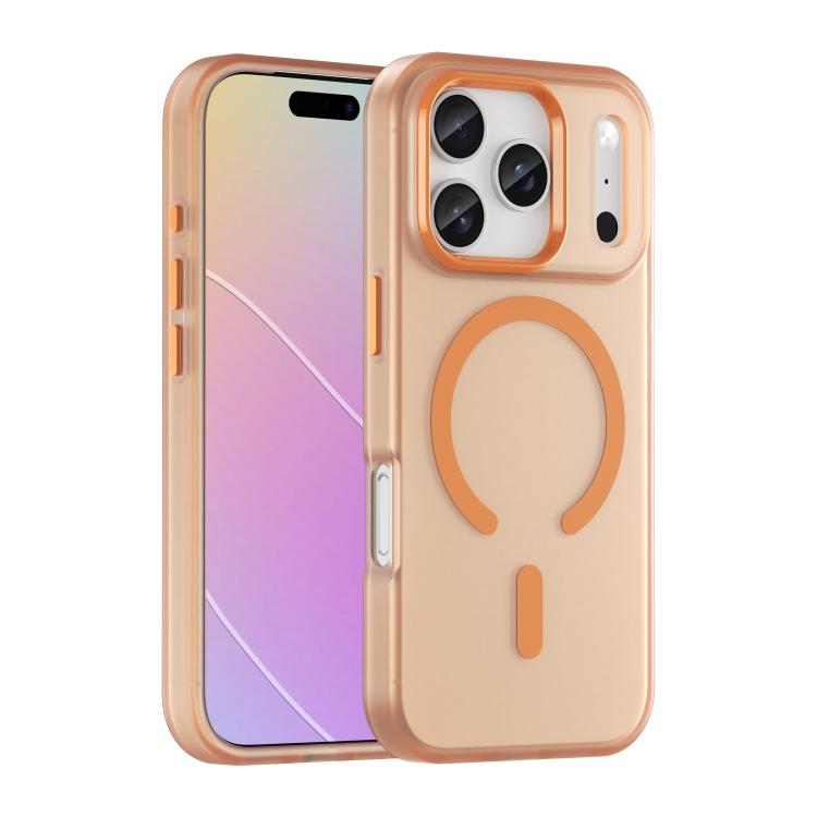

For iPhone 17 Pro MagSafe Frosted Translucent TPU + PC Full Coverage Phone Case(Orange)