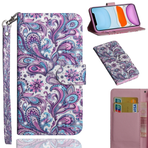 

For iPhone 11 3D Painting Pattern Horizontal Flip TPU + PU Leather Case with Holder & Card Slots & Wallet & Lanyard(Spiral Pattern)