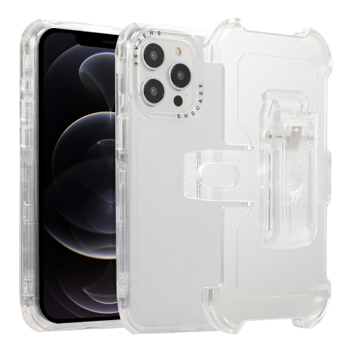 

For iPhone 12 Pro Frosted PC+TPU Phone Case with Back Clip(White)