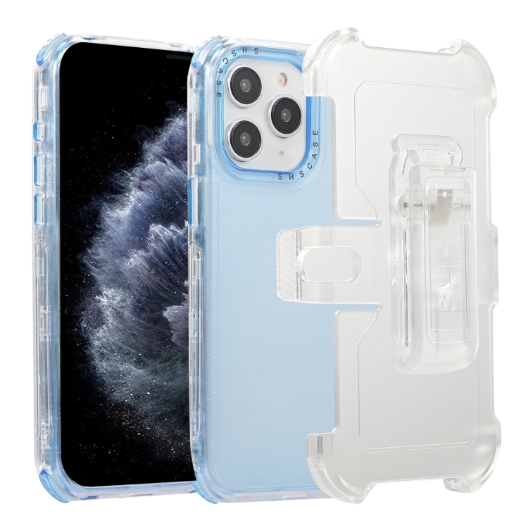 

For iPhone 11 Pro Frosted PC+TPU Phone Case with Back Clip(Sky Blue)