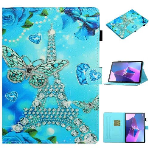 

For Lenovo Tab P11 Gen2 /Xiaoxin Pad Plus 2023 Coloured Drawing Stitching Smart Leather Tablet Case(Butterfly Tower)
