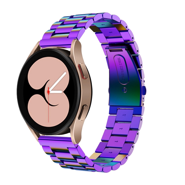 

For Samsung Galaxy Watch6 / 6 Classic Flat Head Three-bead Stainless Steel Watch Band(Colorful)