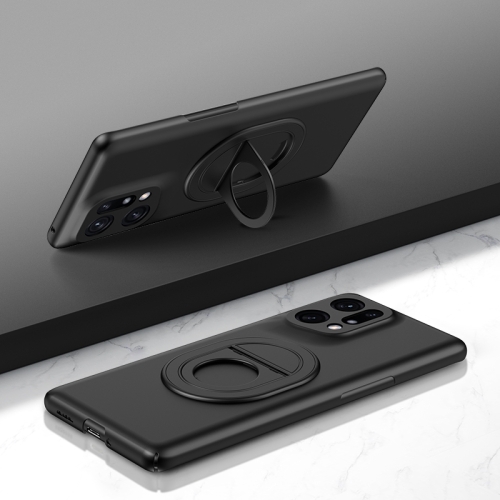 

For OPPO Find X5 Magsafe Hidden Fold Holder Full Coverage Shockproof Phone Case(Black)