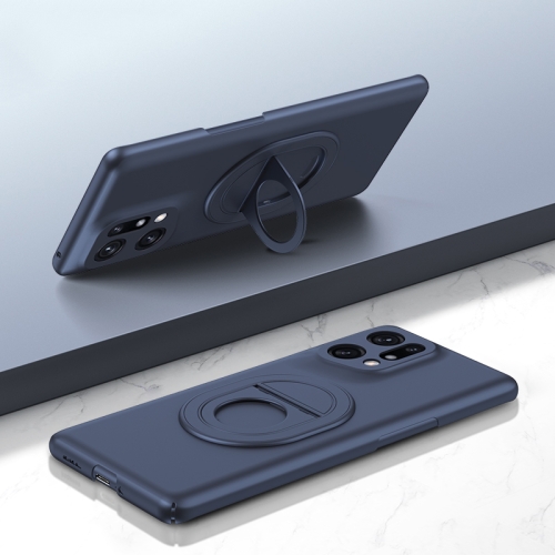 

For OPPO Find X5 Magsafe Hidden Fold Holder Full Coverage Shockproof Phone Case(Blue)