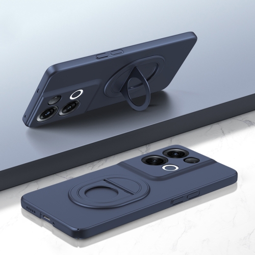 

For OPPO Reno8 Pro+ Magsafe Hidden Fold Holder Full Coverage Shockproof Phone Case(Blue)