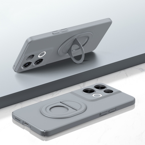 

For OPPO Reno8 Pro Magsafe Hidden Fold Holder Full Coverage Shockproof Phone Case(Grey)