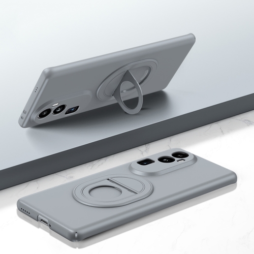 

For OPPO Reno10 Pro+ Magsafe Hidden Fold Holder Full Coverage Shockproof Phone Case(Grey)