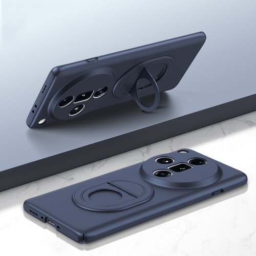 

For OPPO Find X7 Ultra Magsafe Hidden Fold Holder Full Coverage Shockproof Phone Case(Blue)
