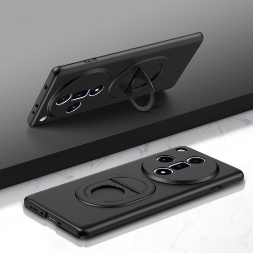 

For OPPO Find X7 Magsafe Hidden Fold Holder Full Coverage Shockproof Phone Case(Black)
