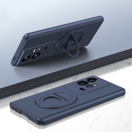 

For vivo iQOO 11 Magsafe Hidden Fold Holder Full Coverage Shockproof Phone Case(Blue)